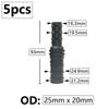 5pcs 16/20/25mm PE Pipe Barb Connector Straight Tee Elbow Plug Garden Water Hose Reducing Splitter Joint Drip Irrigation System