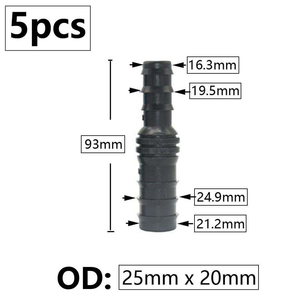 5pcs 16/20/25mm PE Pipe Barb Connector Straight Tee Elbow Plug Garden Water Hose Reducing Splitter Joint Drip Irrigation System