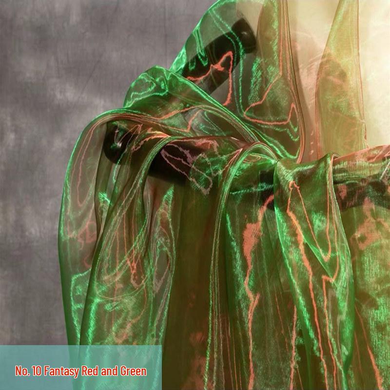 Iridescent Two-Tone Gradient Organza Pearl Gauze for Performance Costumes, Weddings, and Kindergarten Events