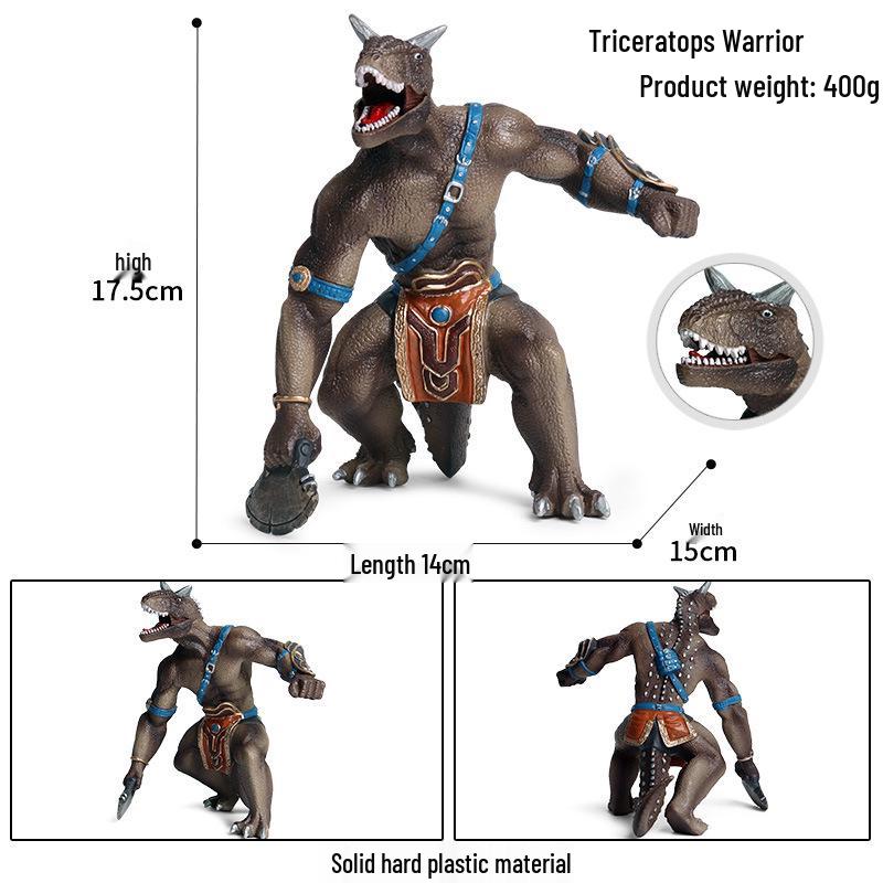 **Dinosaur Warrior Toy: Cognitive T-Rex, Velociraptor, Feathered King Dragon, and Spiked Dragon Models**