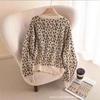 2025 V-neck Plus Size Women's Animal Print Jacquard Knitwear, Europe