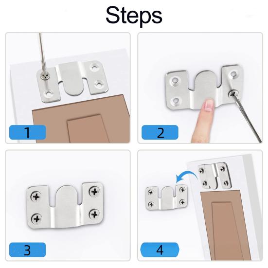 1 Wall Load-capacity Mounting Bracket Picture Pair Easy to Install Black