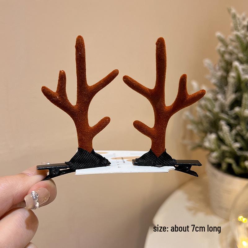 Mori Style Reindeer Antler Ears Christmas Hair Clip - Cute Kids' Hairpin Accessory