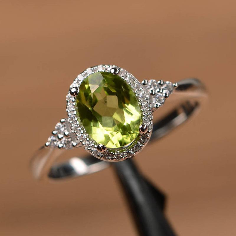 Sølvbelagte Ringer for Kvinner Rubin Smaragd Safir Smykker Bryllup Forlovelsesring Engros Størrelse 6-10