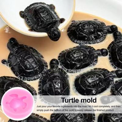 Schildkrötenförmige Silikonform Lebensmittelqualität Hitzebeständige Form für Jello Pudding Kräuterdessert BPA-frei Leicht lösbare Form zum Backen Einfrieren