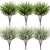 New 12pcs/lot Artificial Plant Branch Plastic Eucalyptus Leaves Wedding Garden Decor Home Living Room Table Green Decoration
