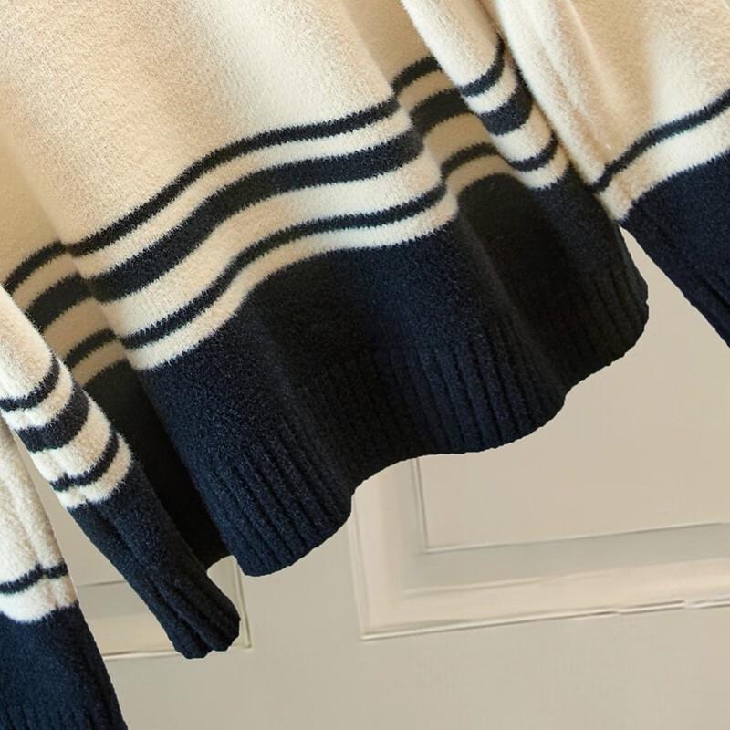 Sibaisha Damen Streifen Colorblock Pullover