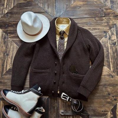 Autumn/Winter Men's Fluffy Cardigan - Export Quality Surplus, Cut Label Style
