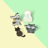 Fish in Cat's Eyes: Cute and Funny Cat Brooch Accessory