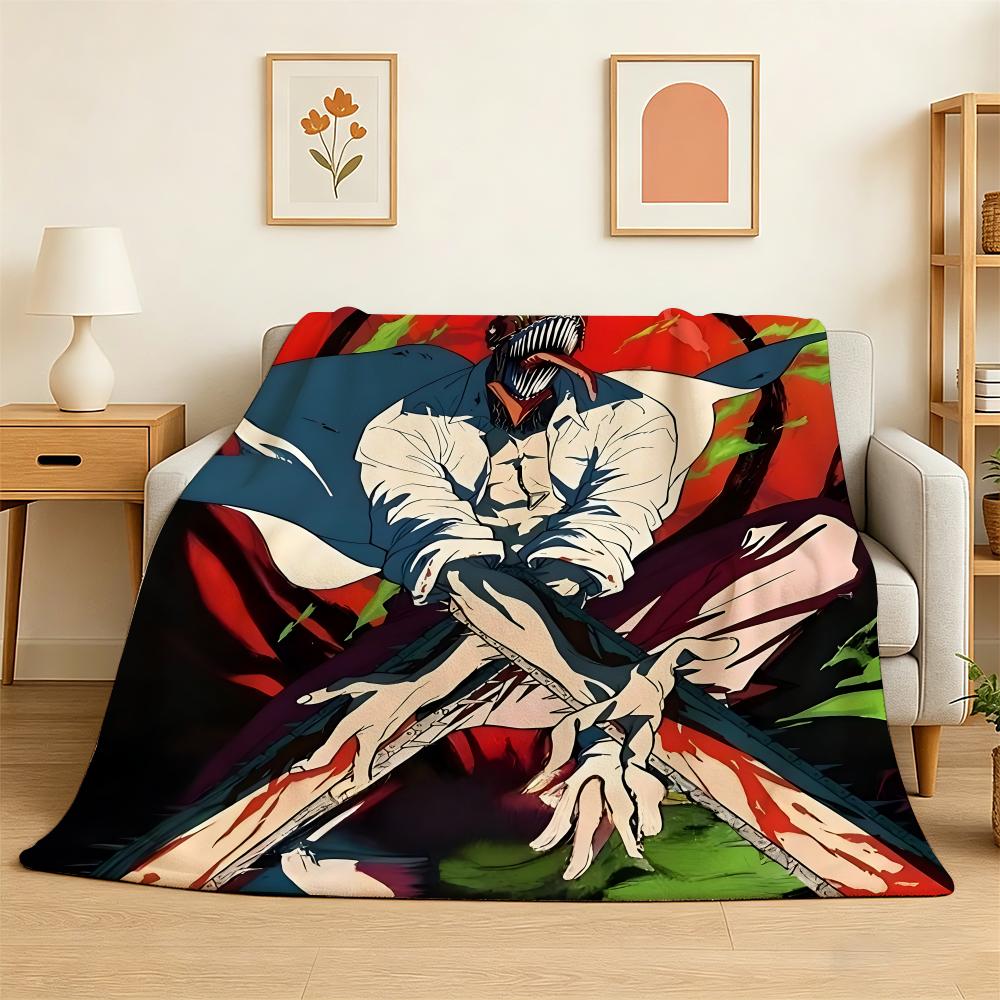 Chainsaw Man The Movie Reze Arc Throw 240g Flannel Blanket Lightweight Soft Skin-friendly Summer Thin Throw Blanket 75X95CM