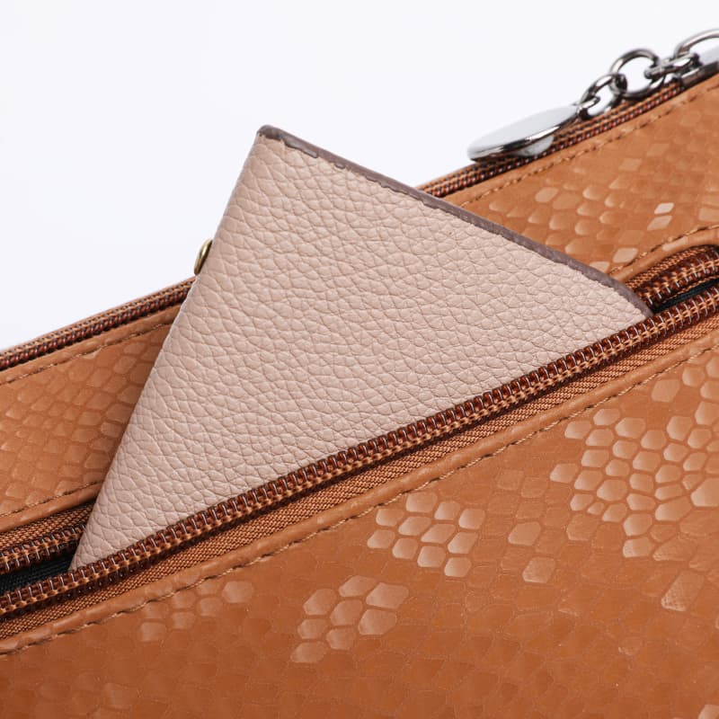 Snake pattern multi-compartment simple shoulder messenger bag