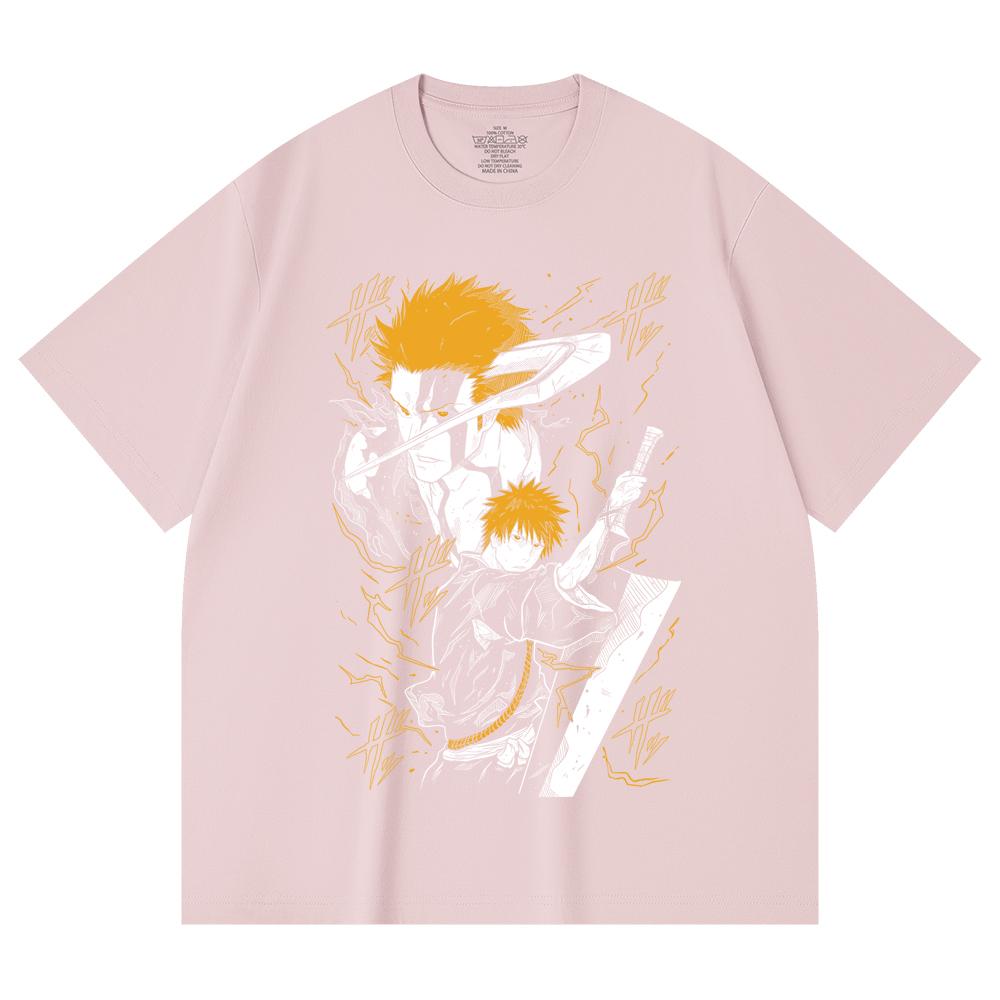 230 Gsm 100% Cotton Bleach V2 Ichigo Print Unisex Heavy Cotton T Shirt