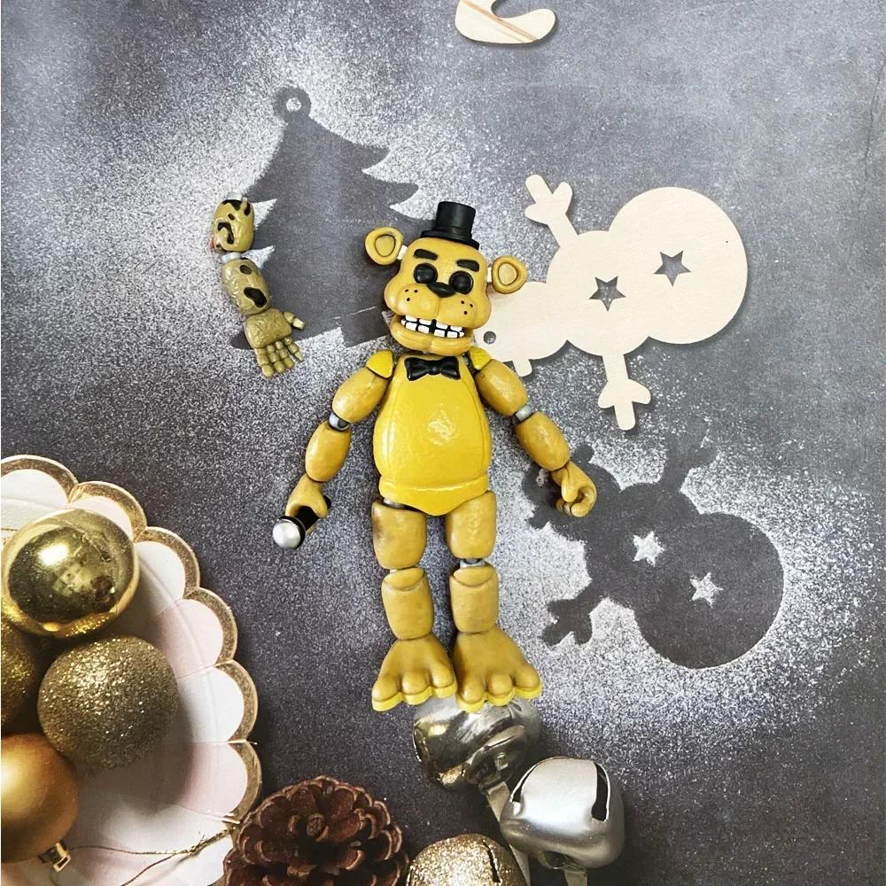 14cm Movable FNAF Action Figures Nightmare Freddy Bonnie Foxy Chica Blacklight Freddy Frostbe Model Collection Toys