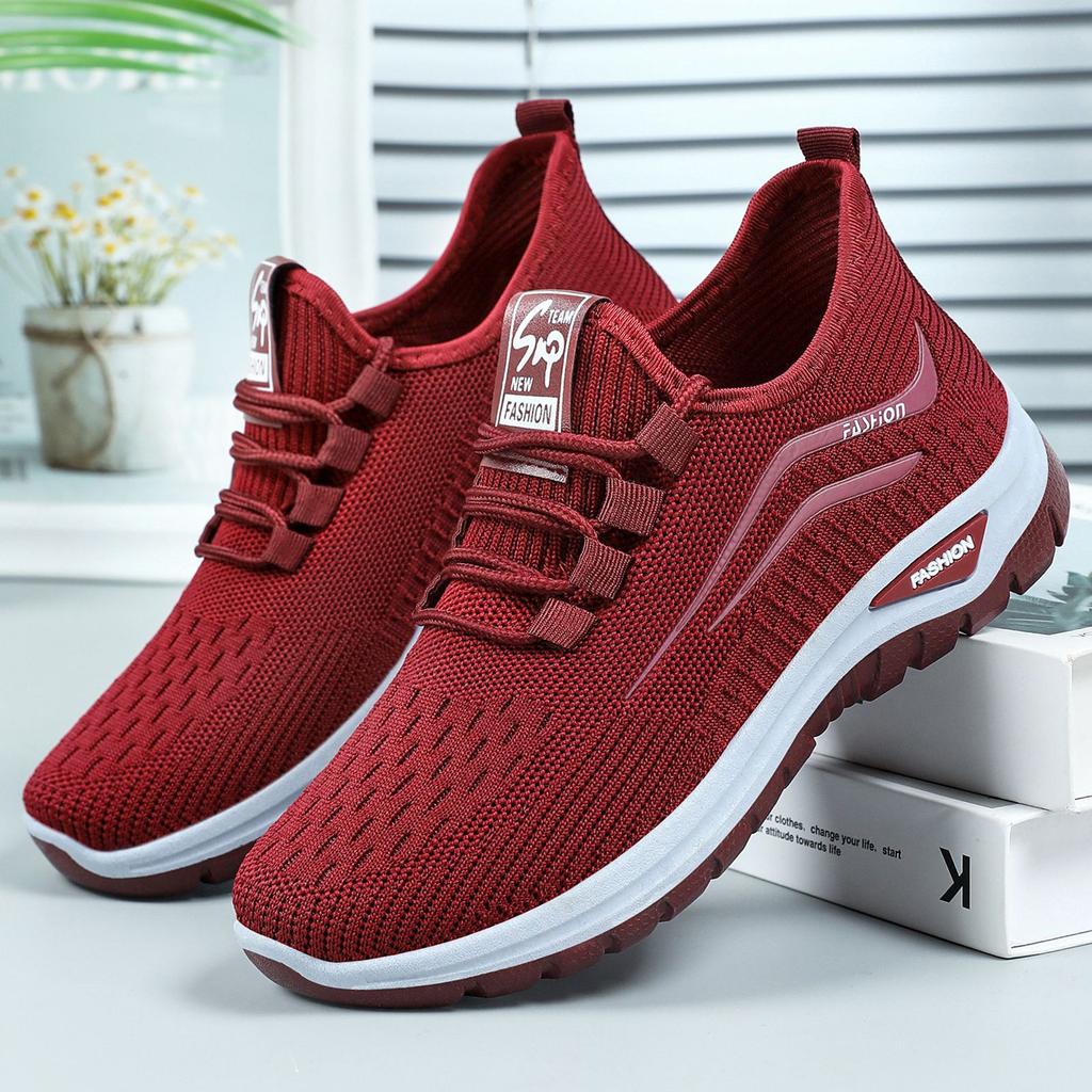 Shoes for Women Spring Autumn Fashion New Comfortable Non Slip Casual Shoes Breathable Mesh Lace-up Fly Weave Sneakers