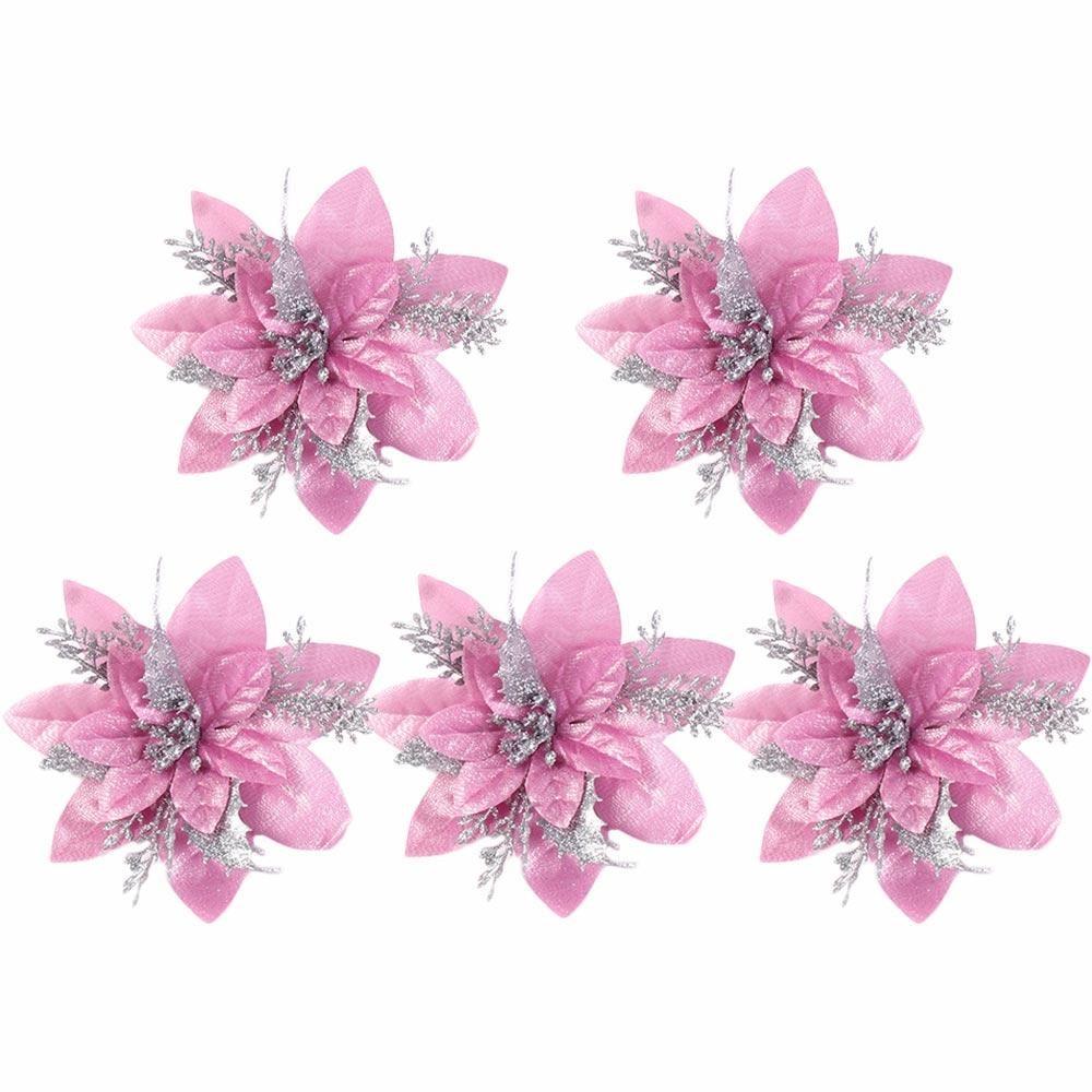5Pcs/set Fake Fake Flowers DIY Christmas Wreath Accessories  Party Supplies