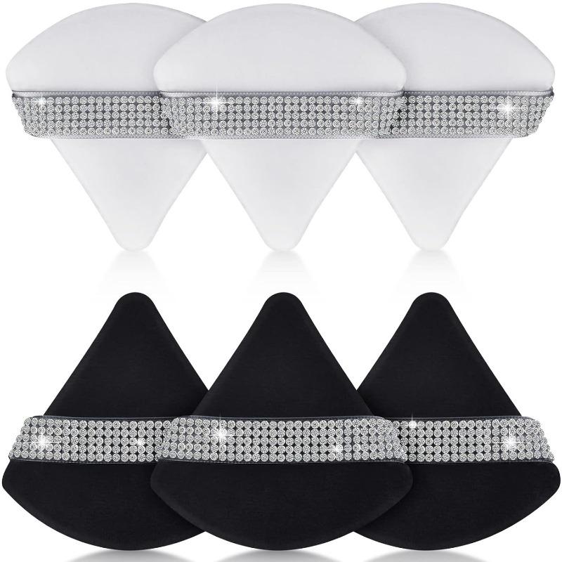 Diamantbelegde Driehoekige Poederdons  Kristalfluweel Driehoekige Poederdons  Make-up Losse Poederdons Make-up Handhaak Poederdons  Beginner