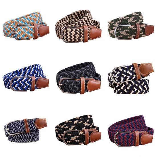 Fashion Woven Braided Fabric Comfort Stretch Casual Dress Belt for Men Women