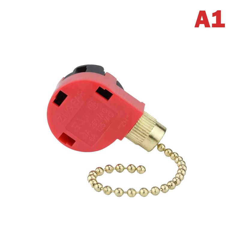 Red Ceiling Fan Switch 3 Speed 4 Wire Ze-268S6 Fan Pull Speed Control Switch