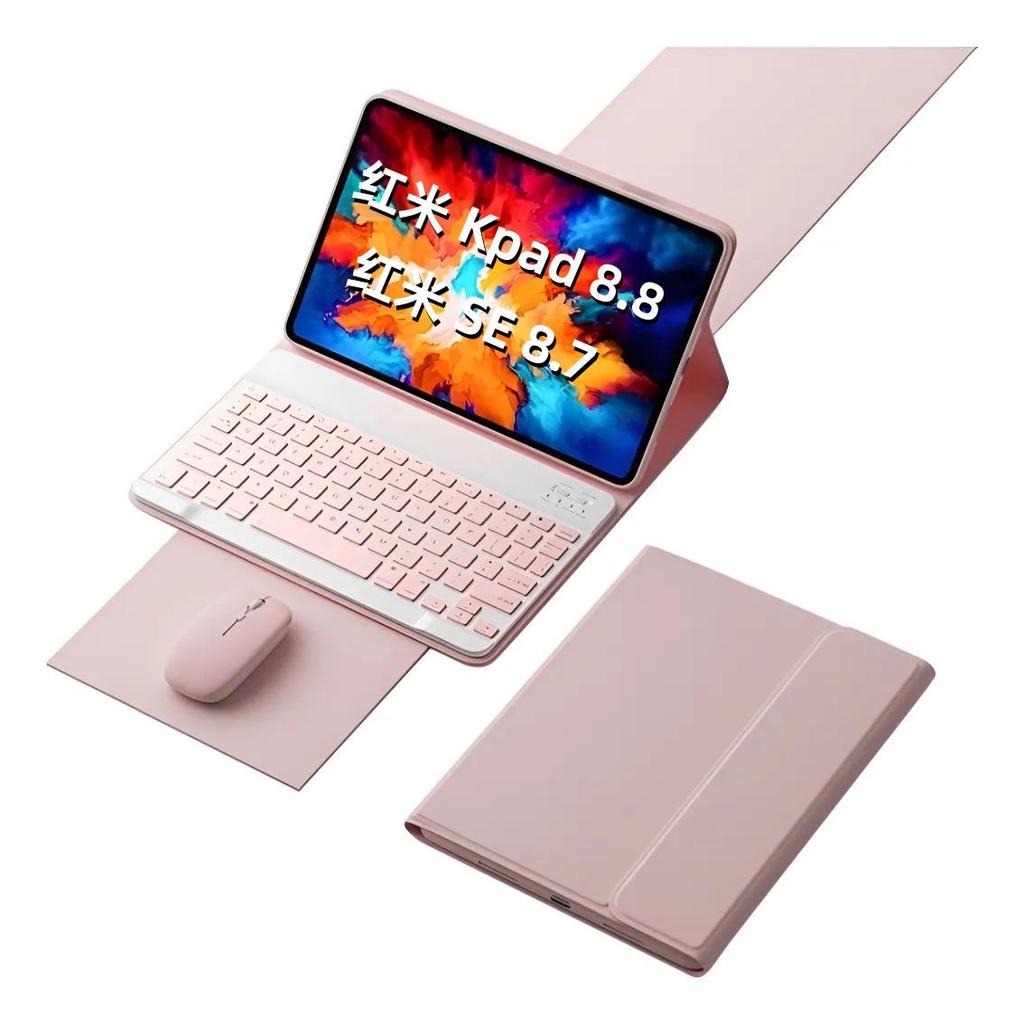 Redmi Kpad 8.8 Tablet Leather Case with SE8.7 Inch Spanish Bluetooth Keyboard & Mouse.