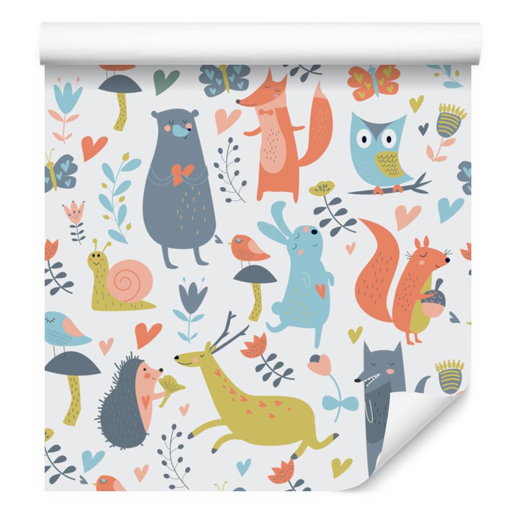 Forest Wallpaper with Animals In Love for the Living Room and Bedroom 50x1000