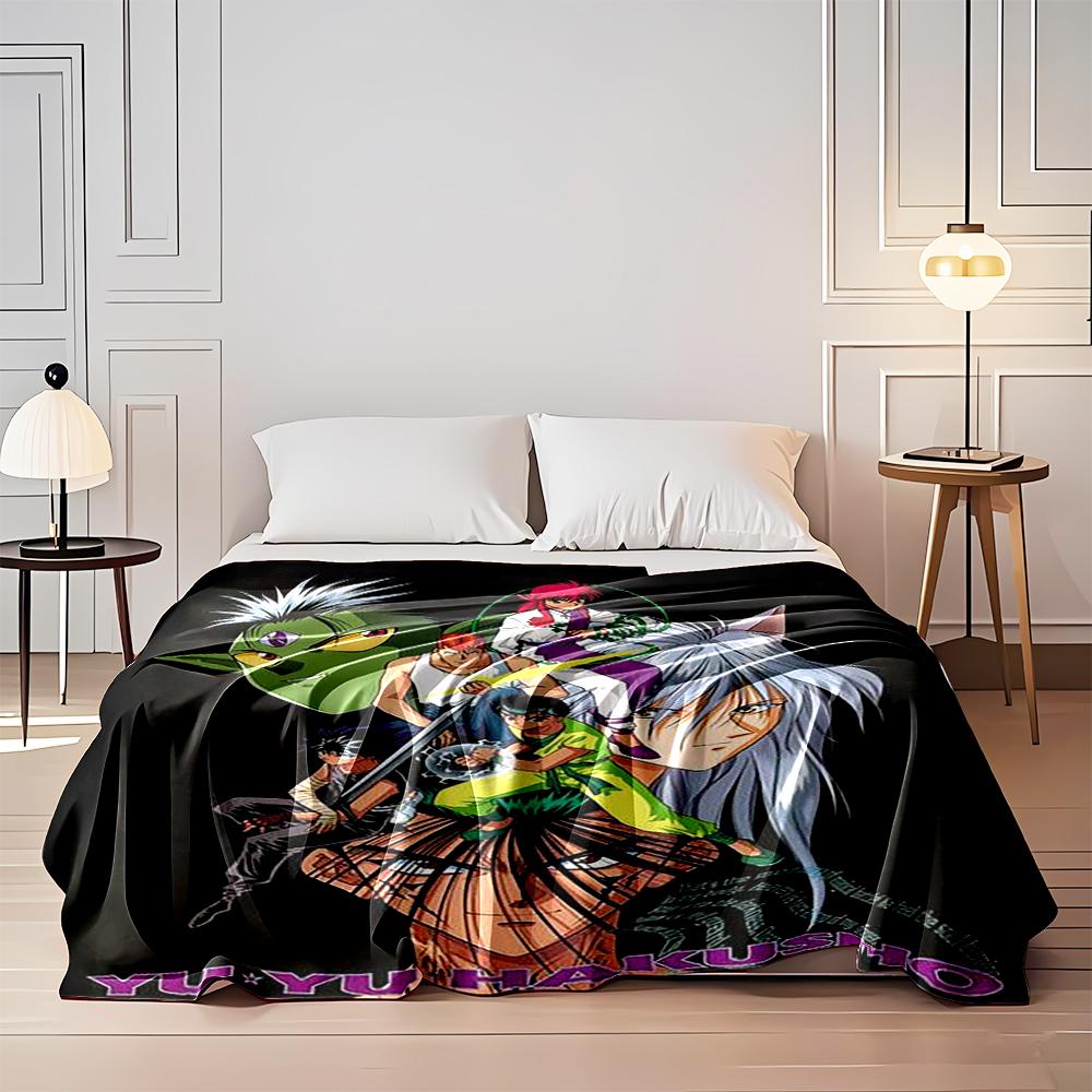 Yu Yu Hakusho Anime Character Design Blanket Flannel Blanket for Bedroom, Living Room, Sofa, and Nap Sofas.