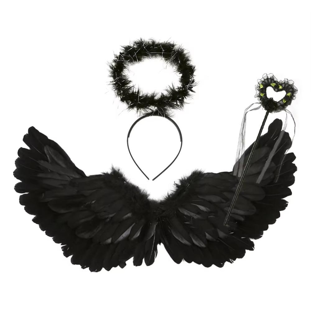 Sweet Feather Wing Hair Band Halloween Cosplay Accessories Demon Feather Wing  Cosplay Dress