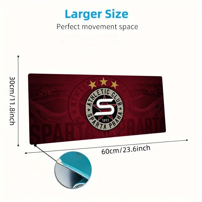Sparta Prague Athletic Large Size Mouse Pad Large Gaming Table Cushion Nonslip Laptop Tablet Big Mousepad Xxl Mat Mini Pc Playmat With Lock Edge