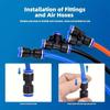 40Pcs/60pcs 1Box 1/4" OD PU/PY/PE/PL Kit Pneumatic Air Fittings Hose Connector Quick Release Connector
