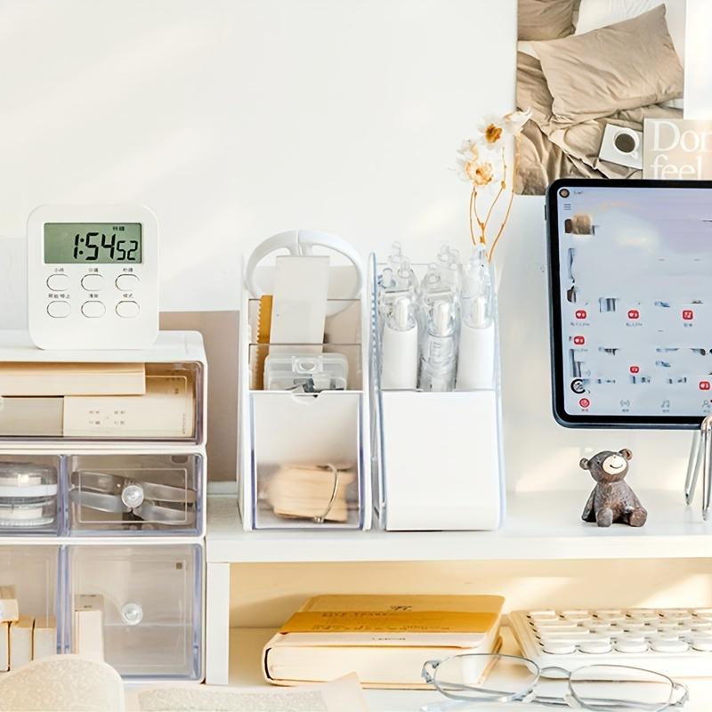 1pc Japanese Style Plastic Triangle Organizer – Desktop Pen Holder for Student Stationery, Multifunctional Angled Cosmetic Storage