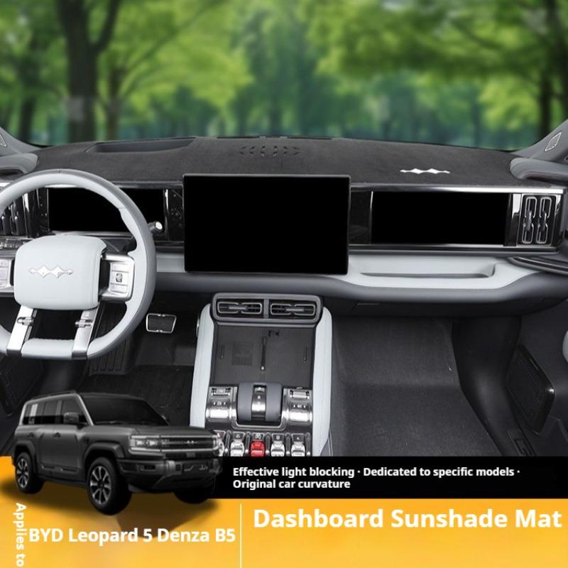 For BYD Leopard 5 Denza B5 Car Suede Dashboard Sun Cover Mat Sun Protection Heat Insulation Interior Modification