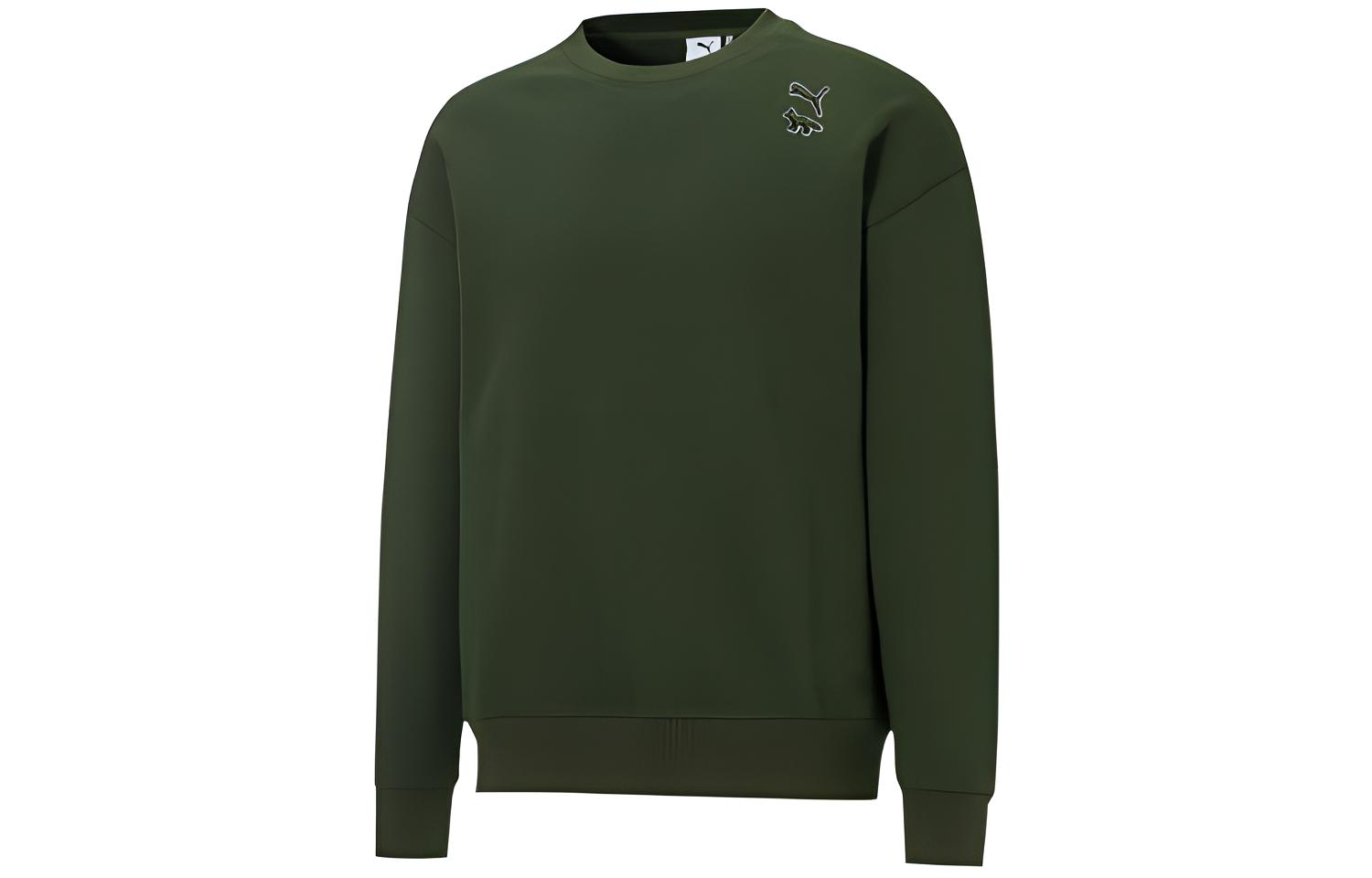 PUMA X Maison Kitsune Maison Kitsune Sweatshirts Unisex Green Crew Neck Moderate Regular 532324-94 XXS