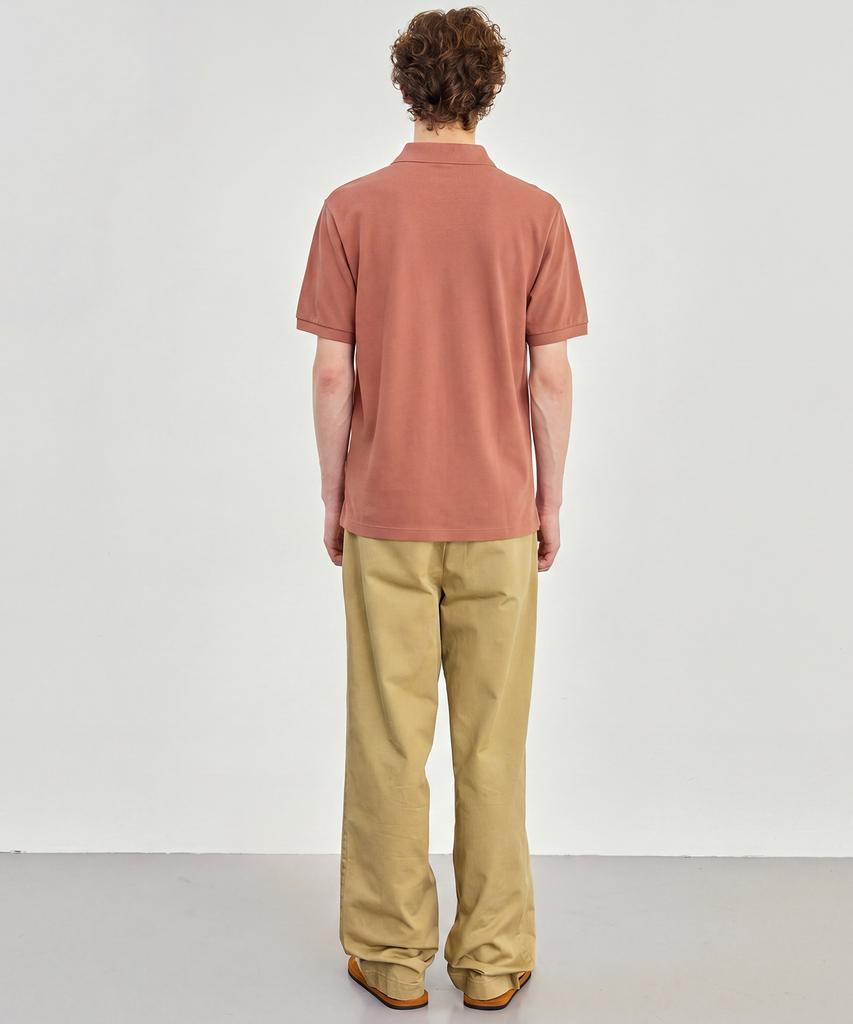 BASIC HOUSE Uni Semi-Overfit Pique Polo Shirt Deep Pink Lyts3104