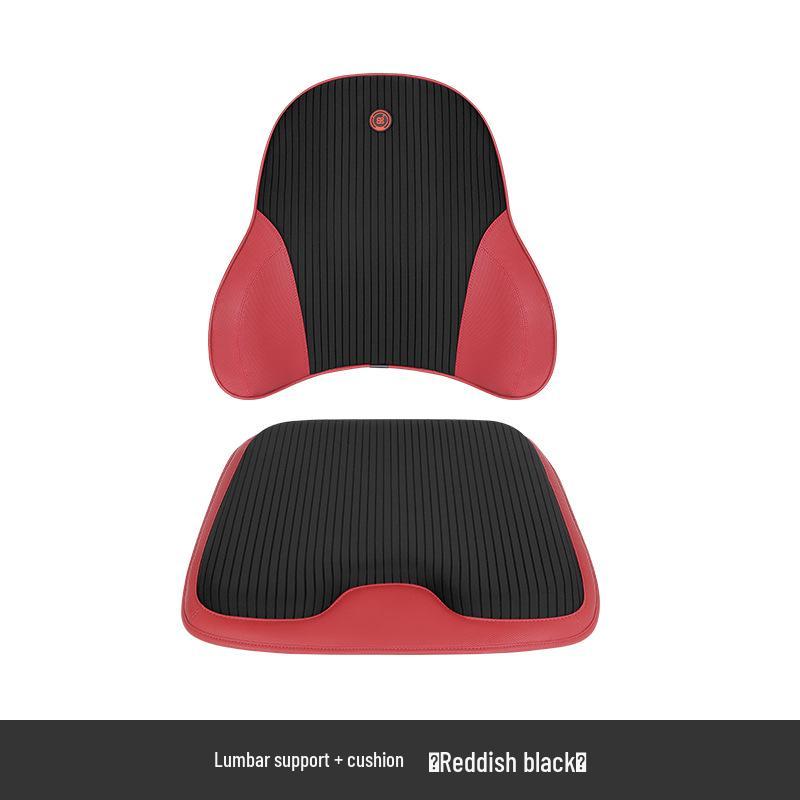 Electric Massage Lumbar Support Pillow - Memory Foam Car Seat Cushion with Remote Control.