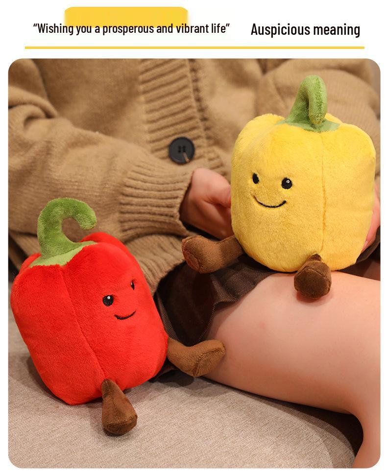 Internet Celebrity Cute Plush Bell Pepper Toy - Decompression Doll & Ornament