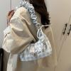 Canvas Bowknot Plaid Cloud Shape Shoulder Bag For Casual Daily Use