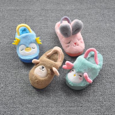 Kids Cartoon Bird Penguin Coral Velvet Soft Non Slip Slippers Home Warm Shoes