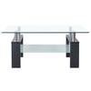 Vidaxl Coffee Table, Grey-Transparent, 95X55X40 Cm, Glass