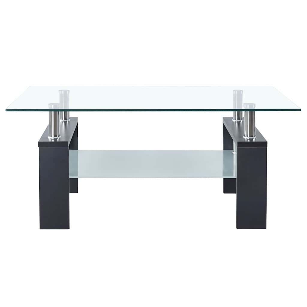 Vidaxl Coffee Table, Grey-Transparent, 95X55X40 Cm, Glass