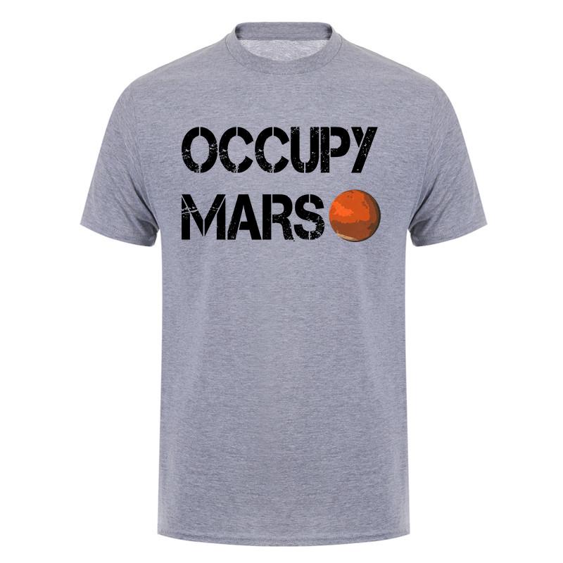 Occupy Mars T Shirt Unisex Space Mars Planet Graphic Tee Astronaut Universe Future Exploration Casual Short Sleeve Shirt Da105