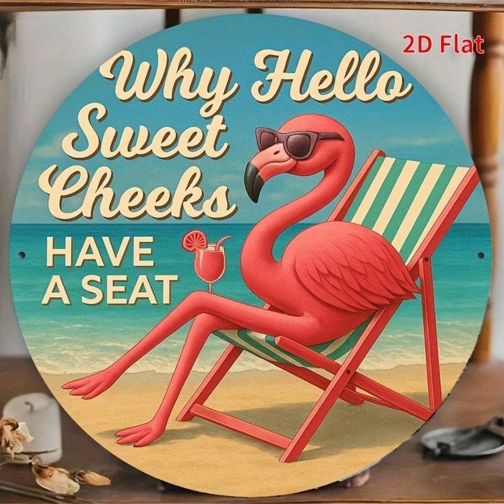 

Flamingo Metal Wall Art Funny Home Decor 7.8x7.8 Inch 2D Plaque 20x20 різнокольоровий