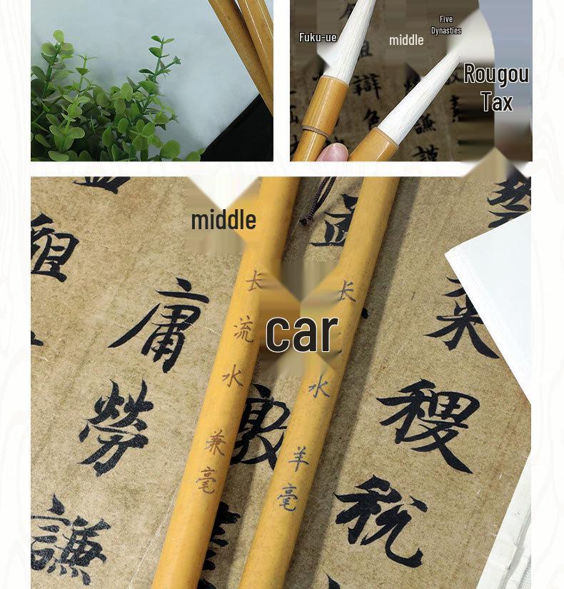 Wool Brush with Long Handle and Special Tip for Traditional Chinese Calligraphy and Painting
