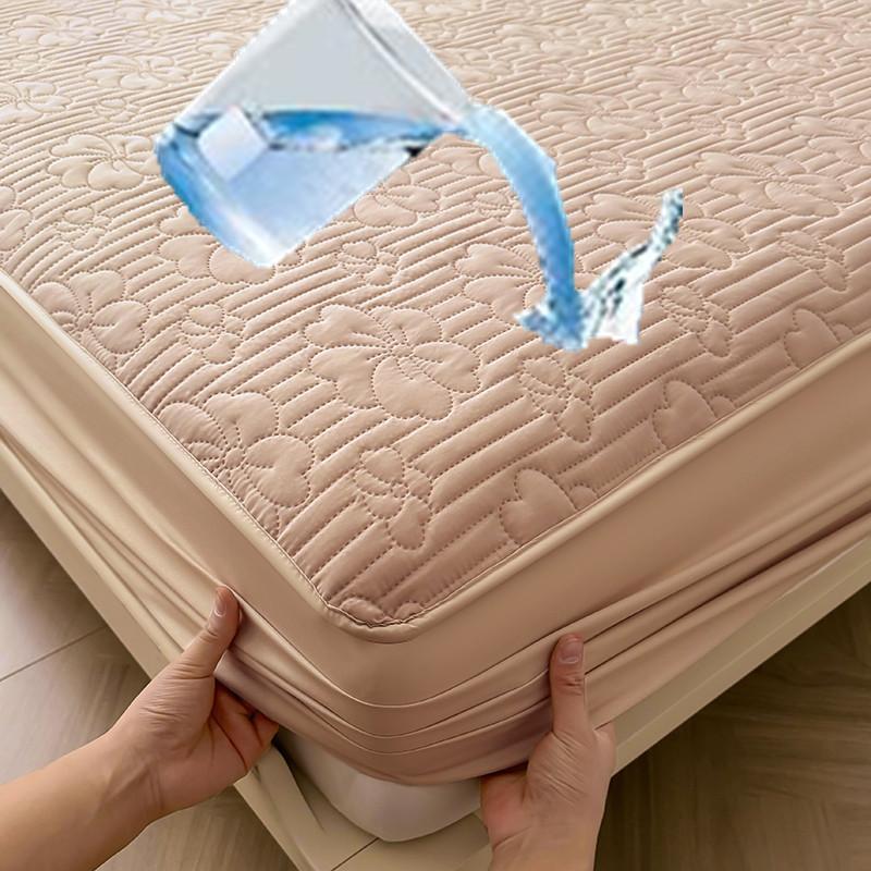 Bonenjoy 1pc Mattress Cover Waterproof Bedspread Quilted Fitted Sheet Solid Color Bed Cover Protetor De Colchão (No Pillowcase)