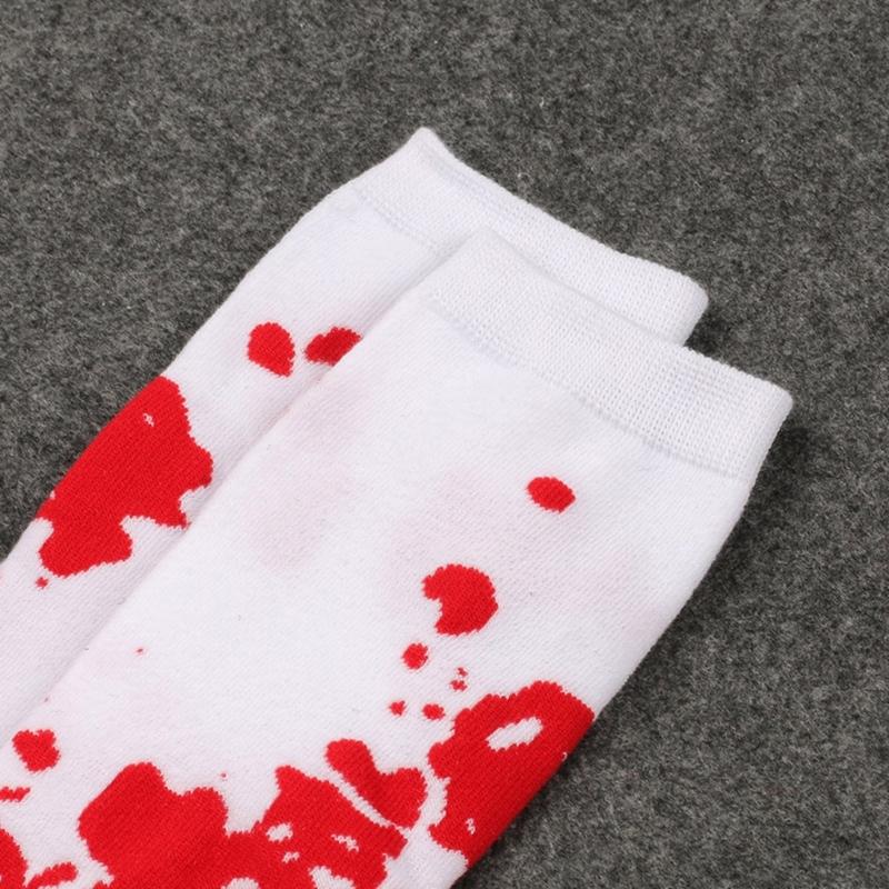 Halloween Bloody Stockings Thigh High Stocking Knee Highs Socks for Halloween Cosplay Party Printed Long Tube Socks