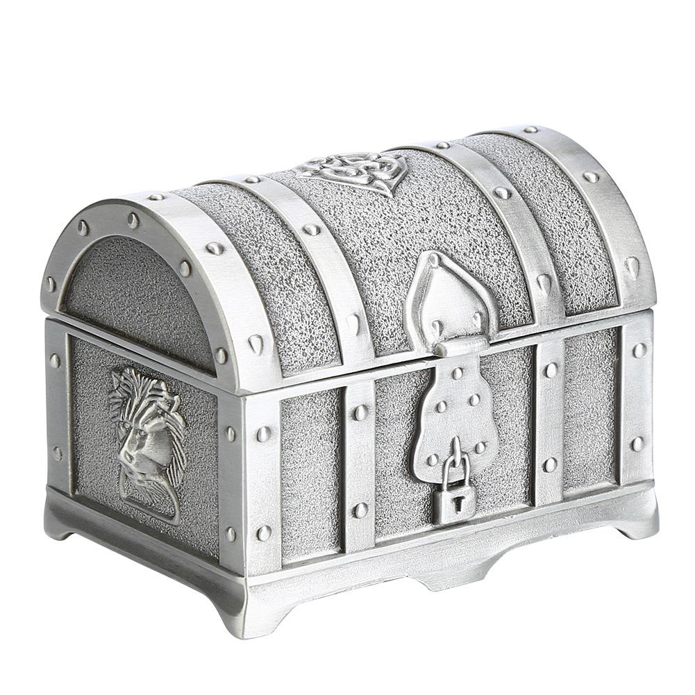 Antique Small Pirate Treasure Chest Wedding Jewelry Gift Box Zinc Alloy Storage Case
