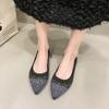Fashion Fashion Point Toe Rhinestone Ballet Flats Woman Breathable Knitted Shallow Loafers Ladies Concise Slip-on Walking Shoes