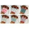 Plush Puppy Ears Coral Fleece Socks Stripe Sleeping Socks Sweet Floor Socks  Girls