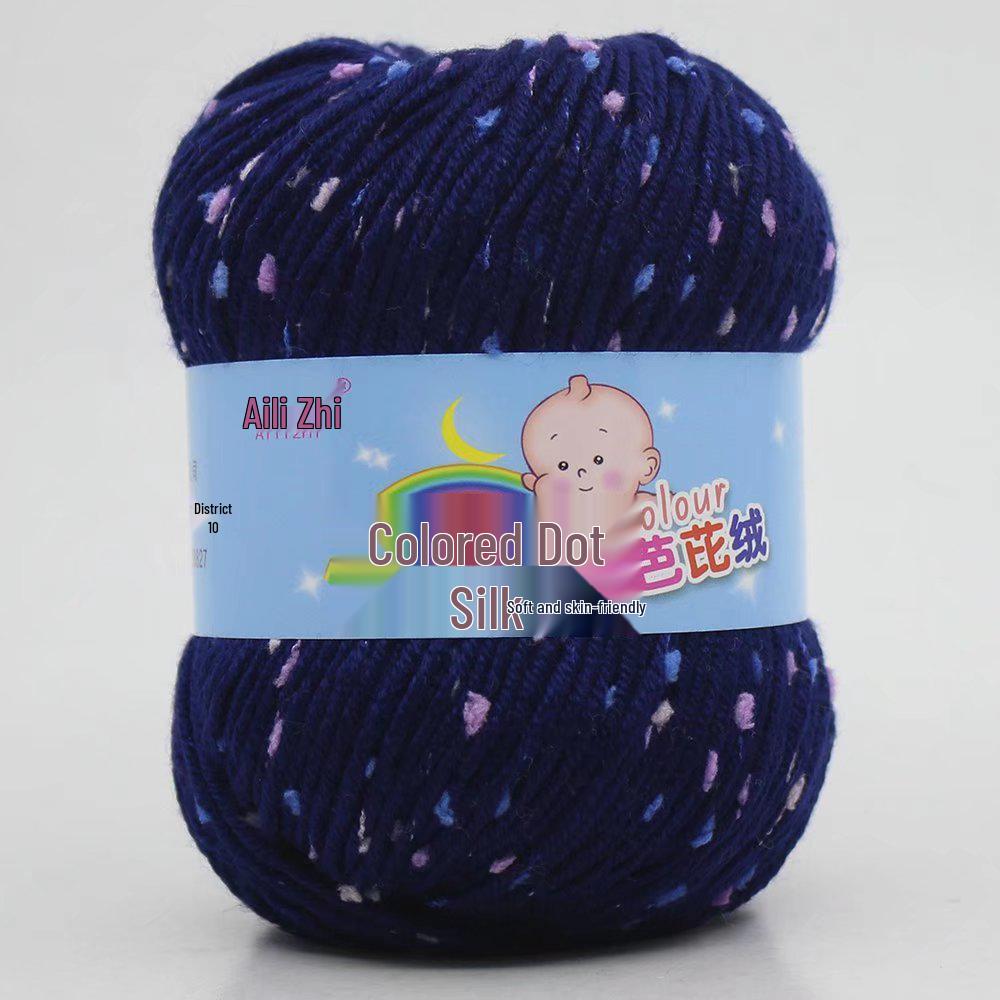 Pallina di Filato a Pois Colorati per Lavorazione a Maglia a Mano di Maglioni e Cardigan da Uomo e da Donna