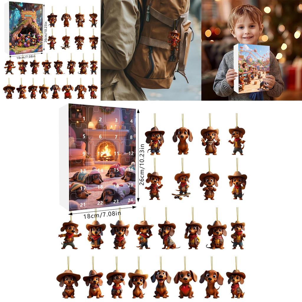 Christmas Dachshund Blind Box Decor With Acrylic Material For Holiday Tree Ornaments And Gift Giving