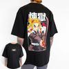 Demon Slayer Mens Tshirt Kyojuro Rengoku Japan Anime Summer Boy Spring and Autumn Childrens Short Sleeves ParentChild Wear