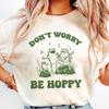 Funny Frog T-shirt, Don't Worry Be Hoppy Sweatshirt, Retro Frog Shirt, 2000s Frog Tee, Animal Lovers Outfit, Frog Lover Gift, Meme Crewneck